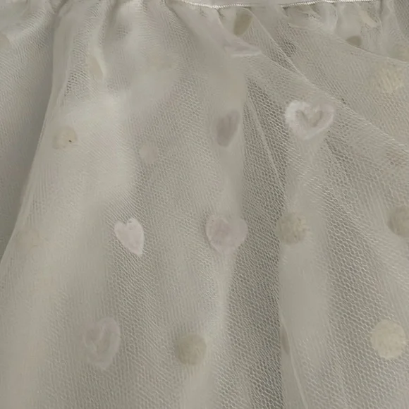 White Tulle Skirt with Polka Dots - Picture 3 of 8